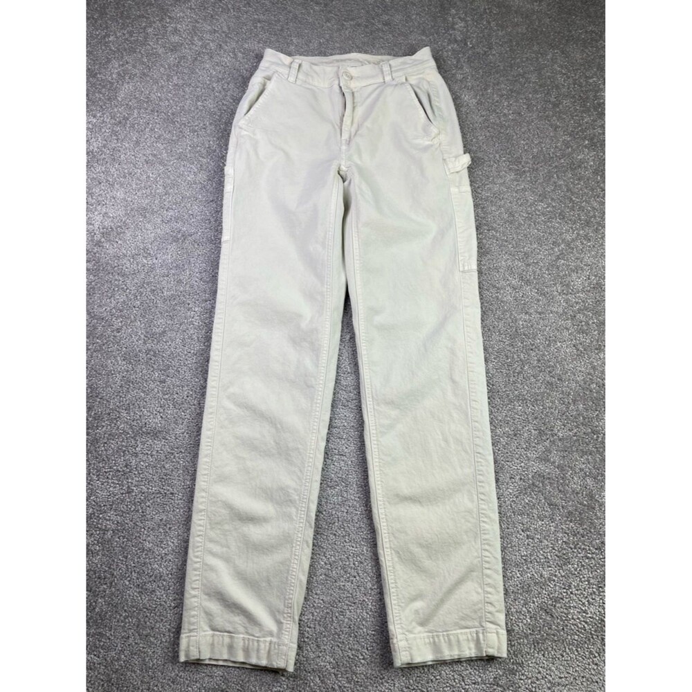 American Eagle Pants Women’s 00 Beige Straight High Rise Chino Utility Pockets